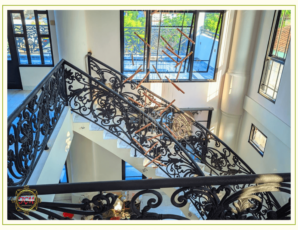 ralling tangga besi tempa