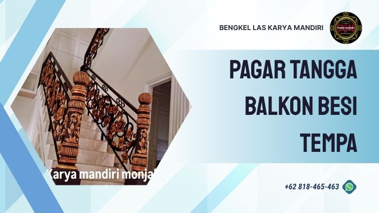 Pagar tangga balkon besi tempa