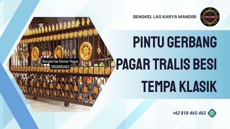 Pintu gerbang pagar tralis besi tempa klasik